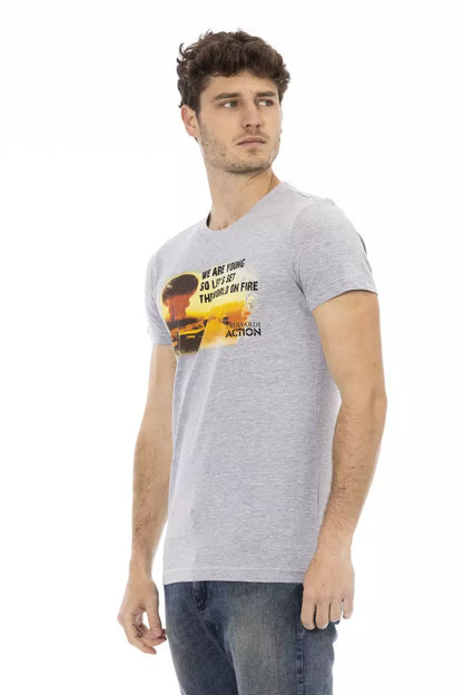 T-Shirt aus grauer Baumwolle