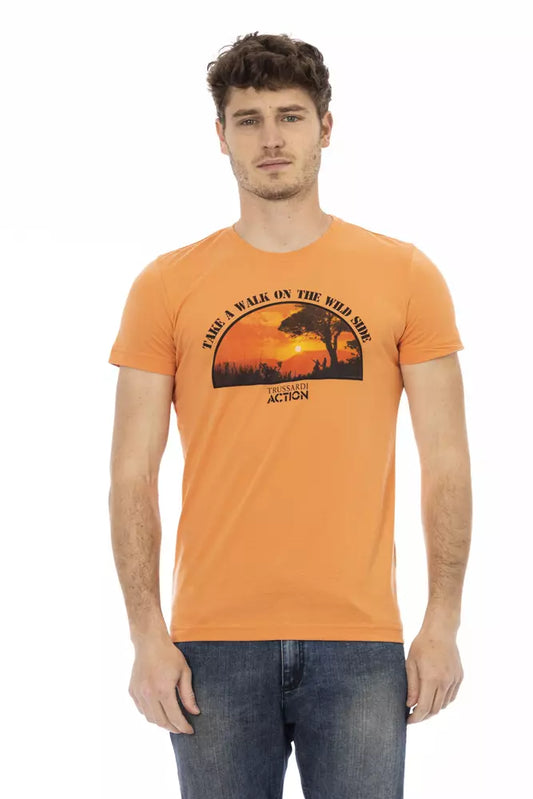 Orangefarbenes T-Shirt aus Baumwolle