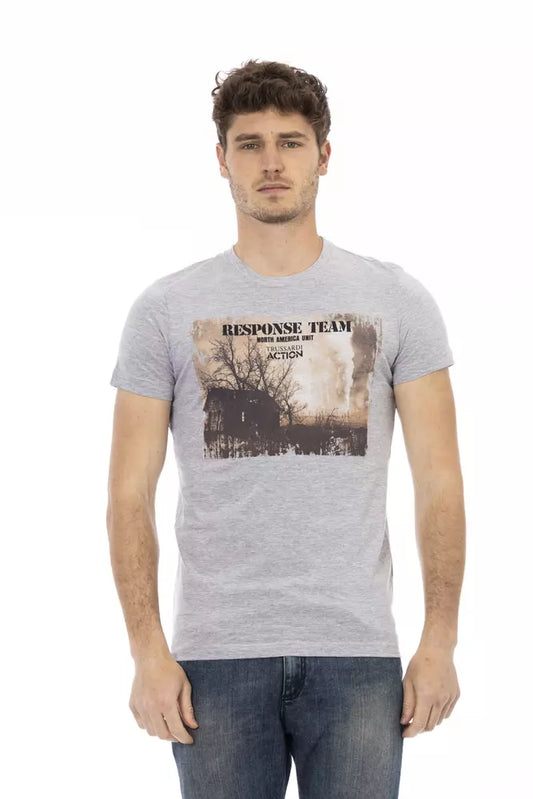 T-Shirt aus grauer Baumwolle