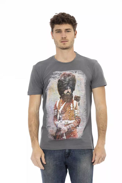 T-Shirt aus grauer Baumwolle