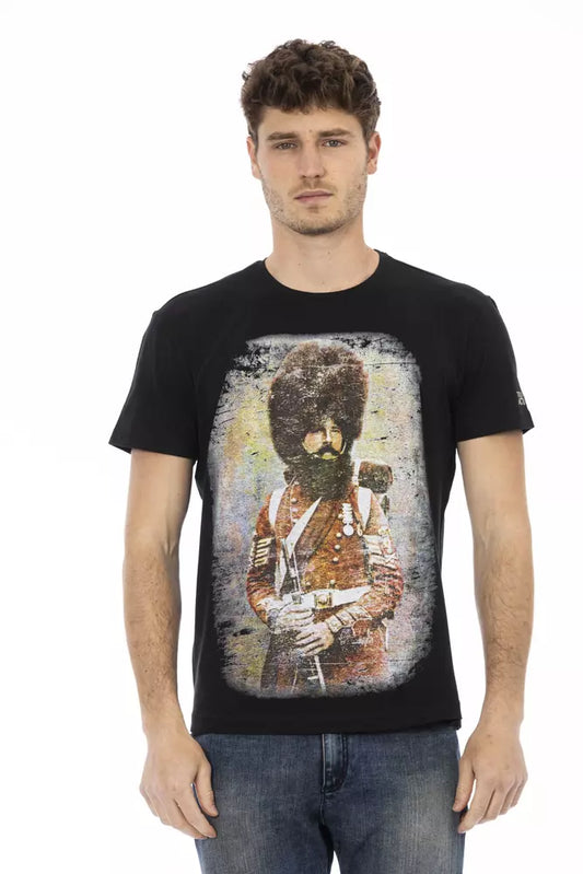 Schwarzes T-Shirt aus Baumwolle