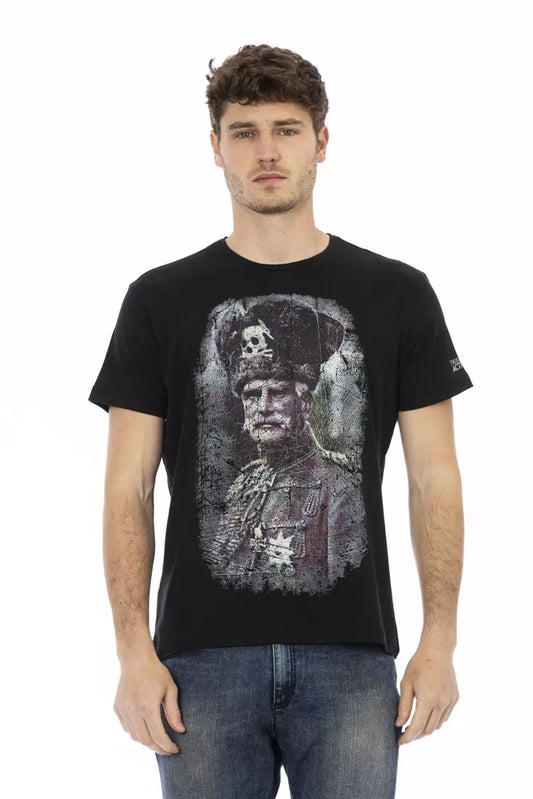 Schwarzes T-Shirt aus Baumwolle