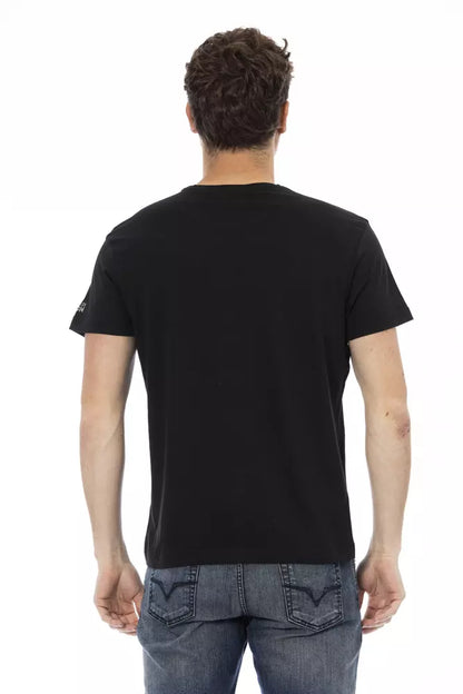 Schwarzes T-Shirt aus Baumwolle