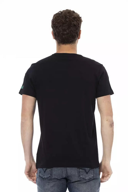 Schwarzes T-Shirt aus Baumwolle