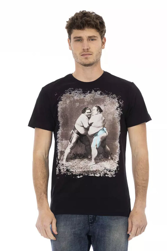 Schwarzes T-Shirt aus Baumwolle