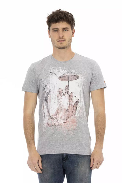 T-Shirt aus grauer Baumwolle