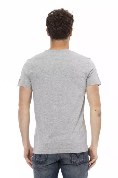 T-Shirt aus grauer Baumwolle