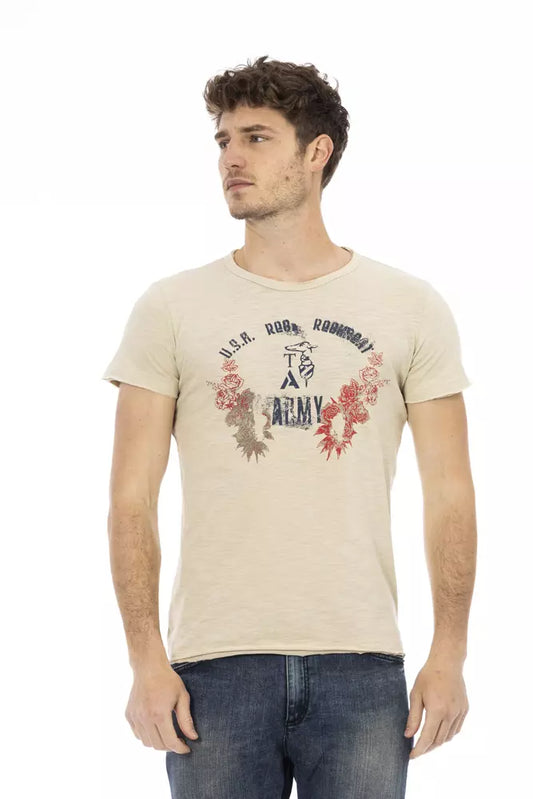 T-Shirt aus beiger Baumwolle