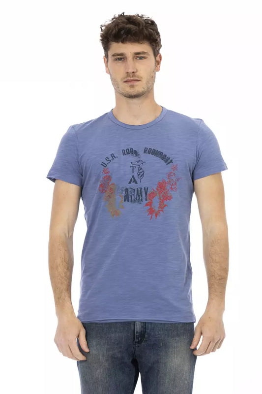 T-Shirt aus blauer Baumwolle