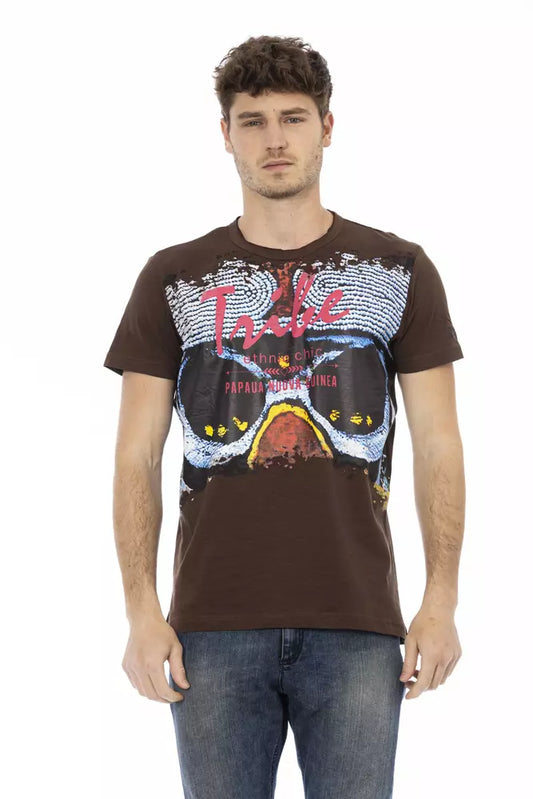 T-Shirt aus brauner Baumwolle