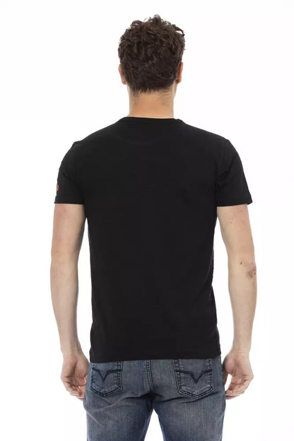 Schwarzes T-Shirt aus Baumwolle