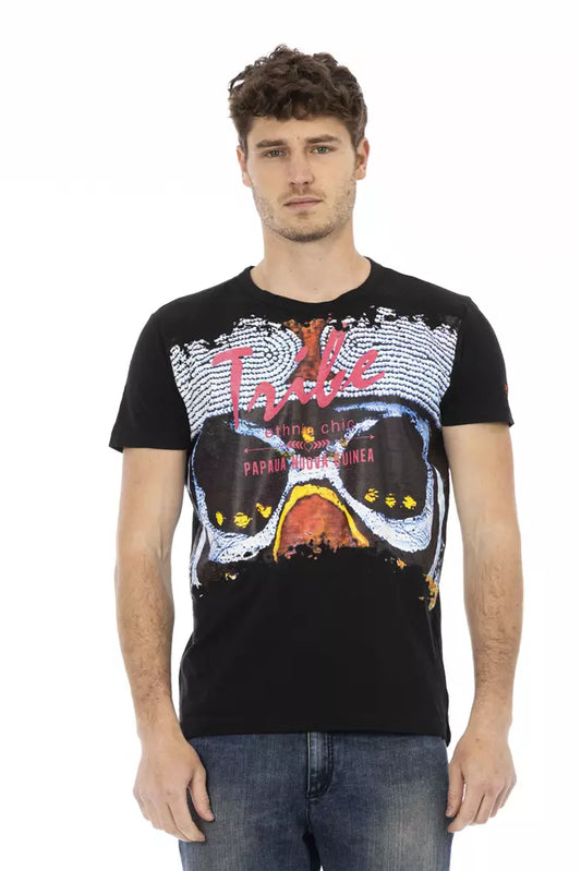 Schwarzes T-Shirt aus Baumwolle