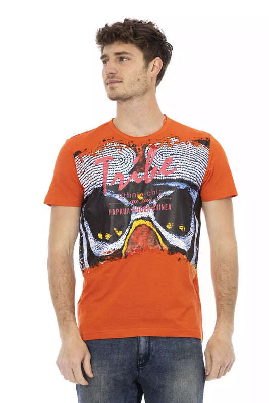 Orangefarbenes T-Shirt aus Baumwolle
