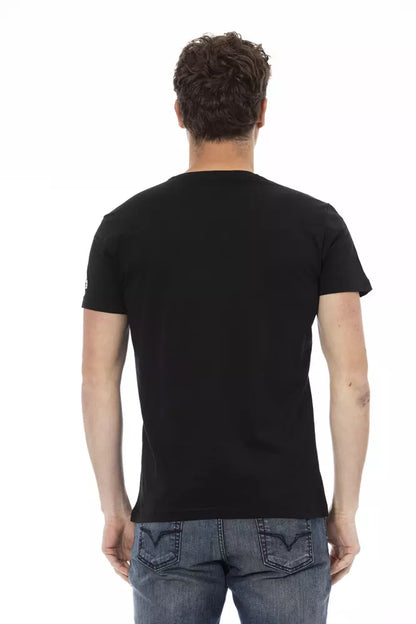 Schwarzes T-Shirt aus Baumwolle