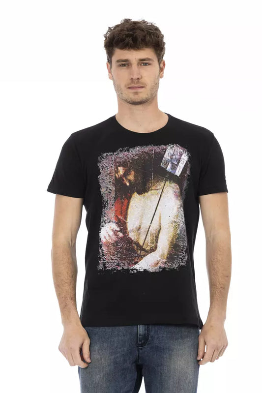 Schwarzes T-Shirt aus Baumwolle