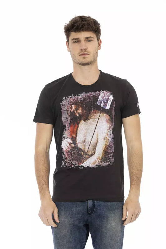 Schwarzes T-Shirt aus Baumwolle