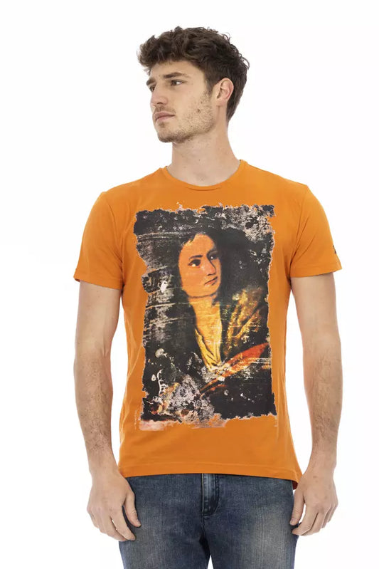 Orangefarbenes T-Shirt aus Baumwolle