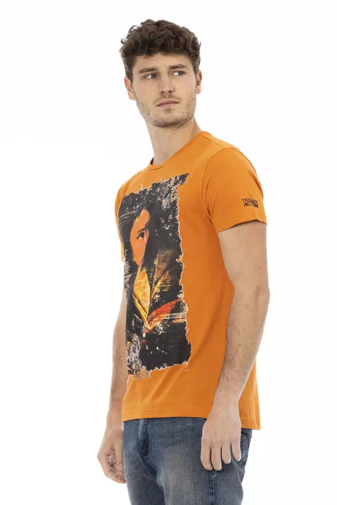 Orangefarbenes T-Shirt aus Baumwolle