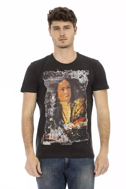 Schwarzes T-Shirt aus Baumwolle