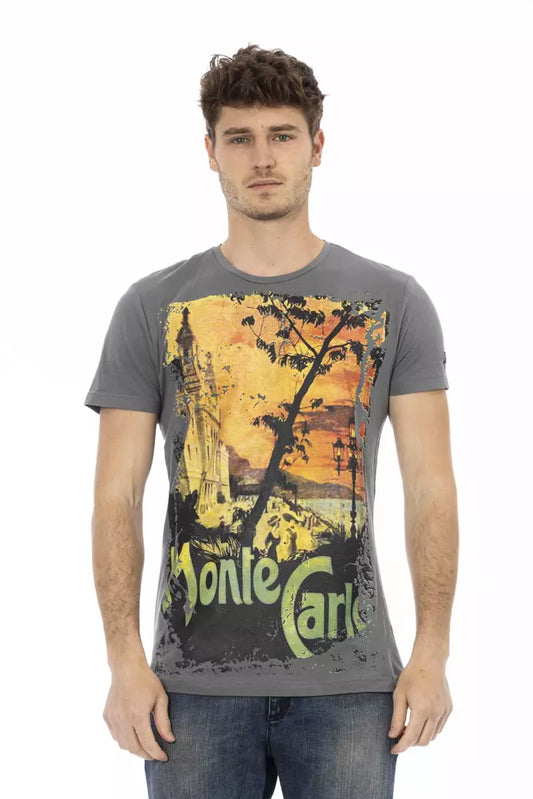 T-Shirt aus grauer Baumwolle