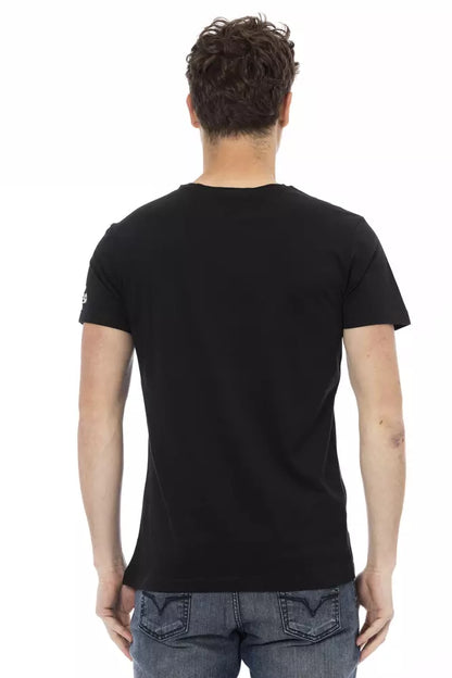 Schwarzes T-Shirt aus Baumwolle