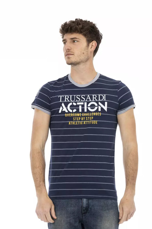 T-Shirt aus blauer Baumwolle