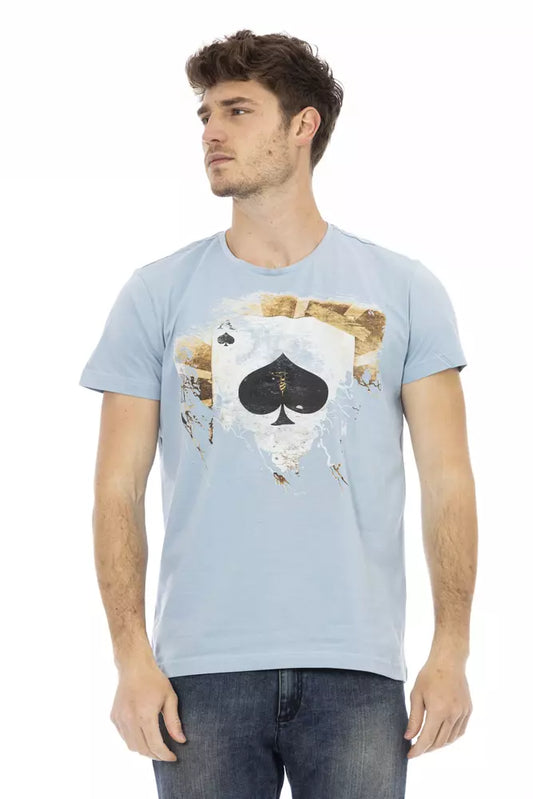 Hellblaues T-Shirt aus Baumwolle