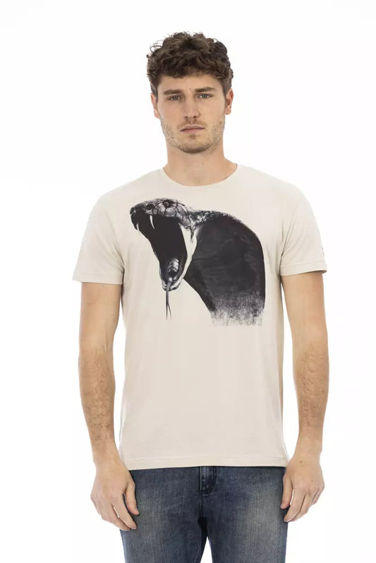 T-Shirt aus beiger Baumwolle