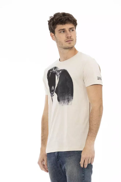 T-Shirt aus beiger Baumwolle
