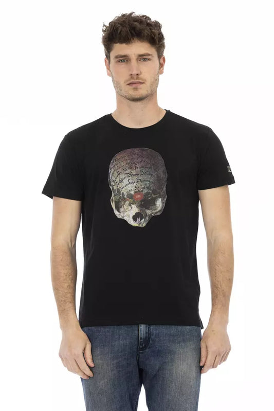 Schwarzes T-Shirt aus Baumwolle