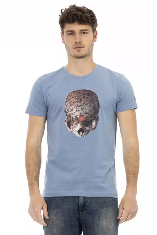 Hellblaues T-Shirt aus Baumwolle