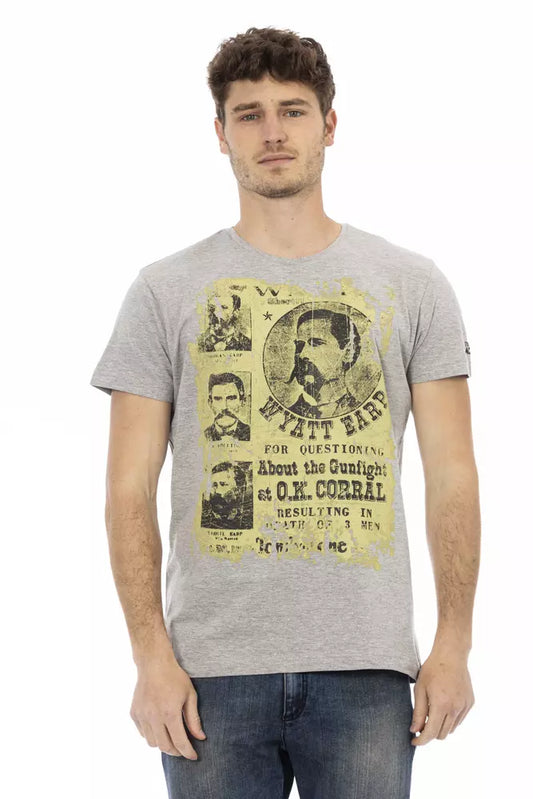 T-Shirt aus grauer Baumwolle