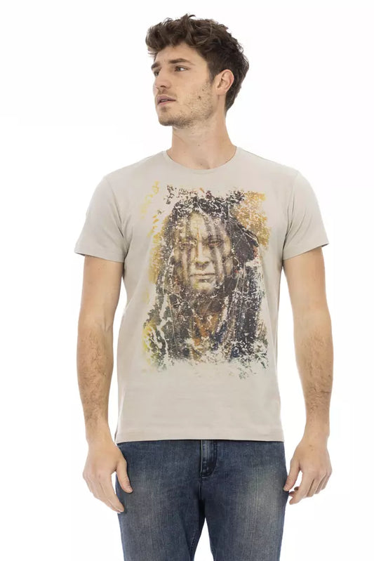 T-Shirt aus beiger Baumwolle