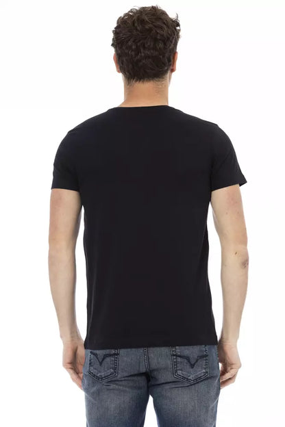 Schwarzes T-Shirt aus Baumwolle