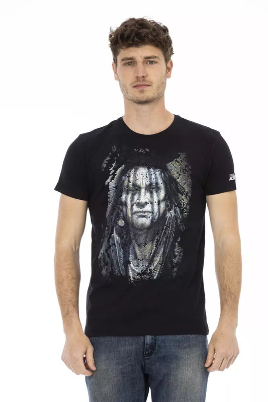 Schwarzes T-Shirt aus Baumwolle