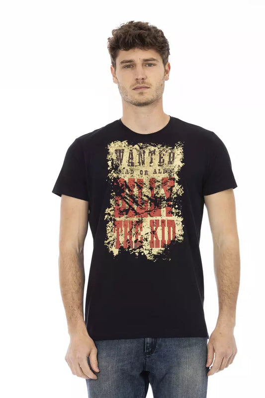 Schwarzes T-Shirt aus Baumwolle