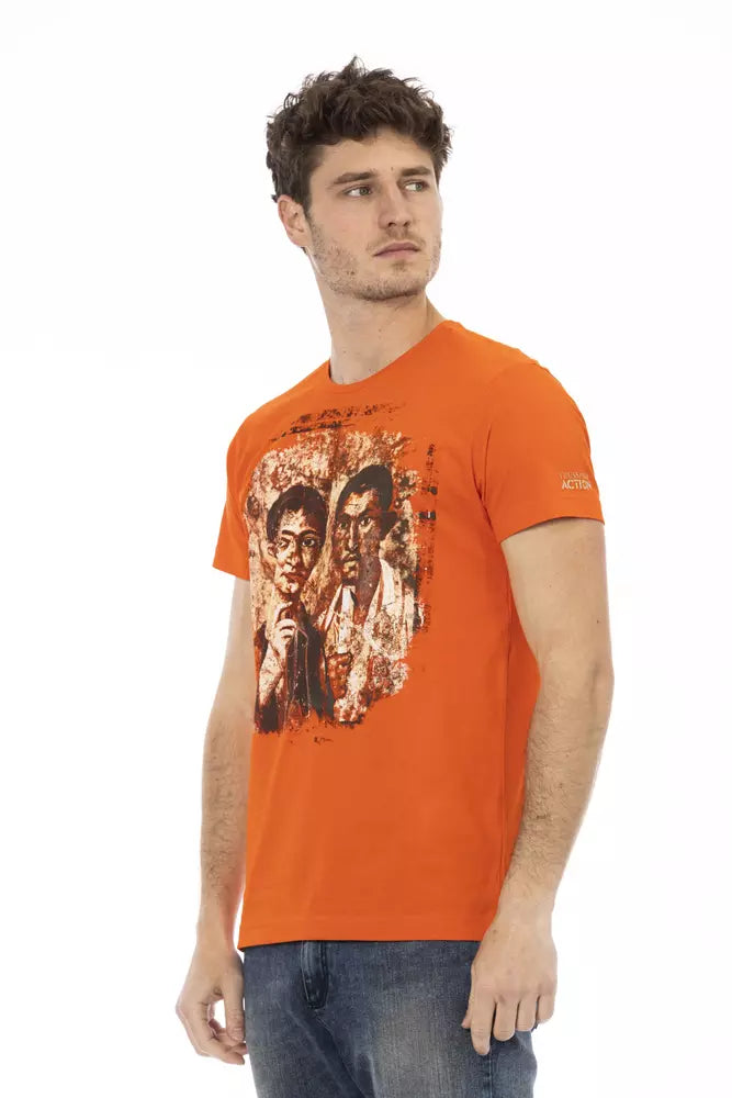 Orangefarbenes T-Shirt aus Baumwolle