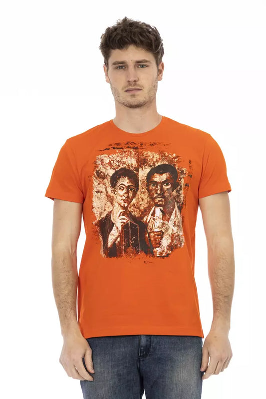 Orangefarbenes T-Shirt aus Baumwolle