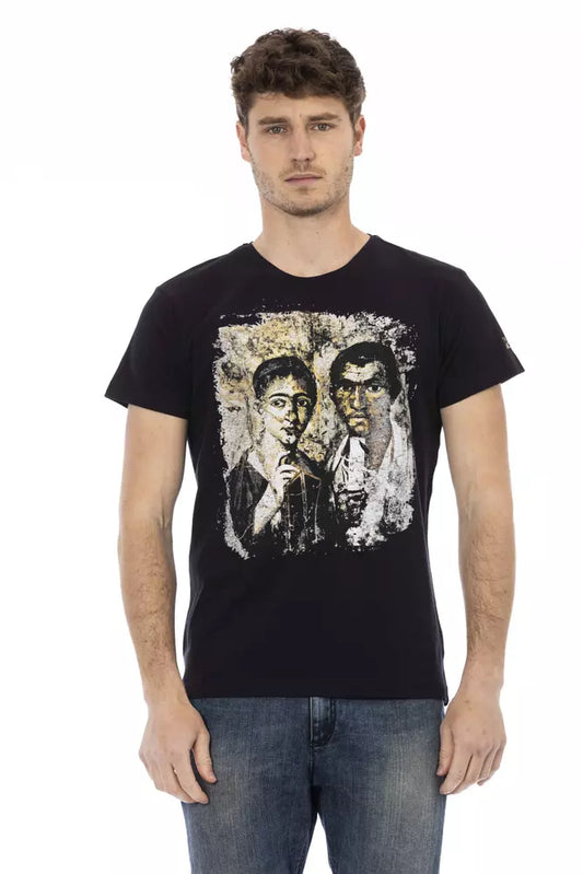 Schwarzes T-Shirt aus Baumwolle
