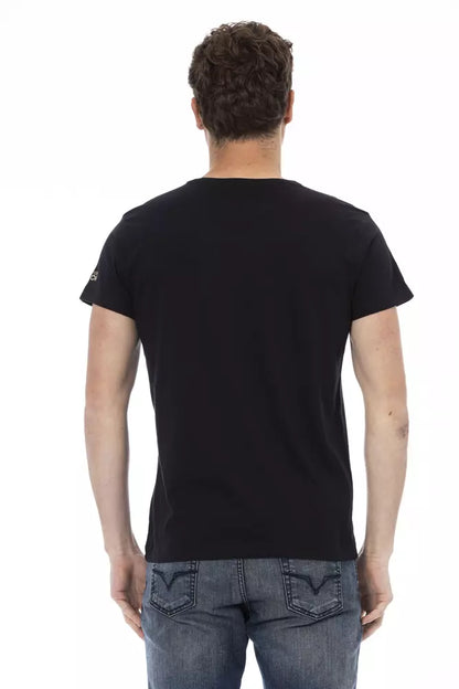 Schwarzes T-Shirt aus Baumwolle