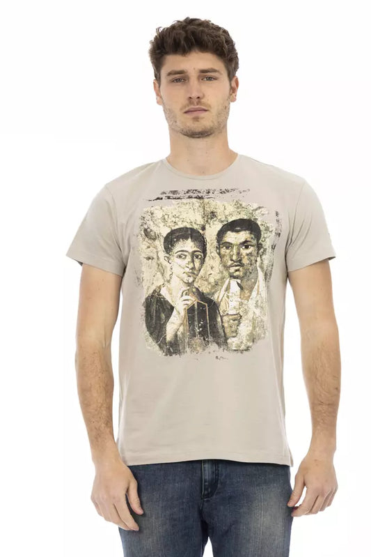 T-Shirt aus beiger Baumwolle