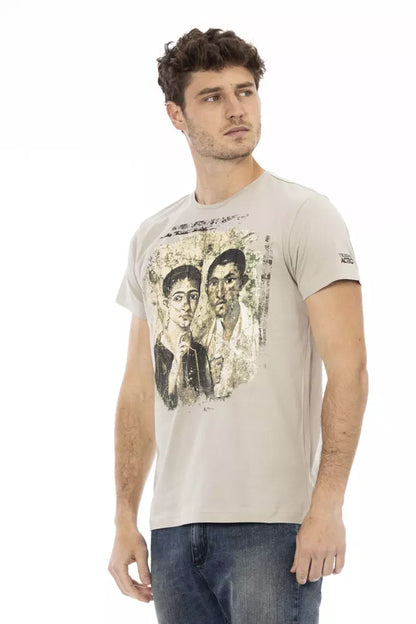 T-Shirt aus beiger Baumwolle