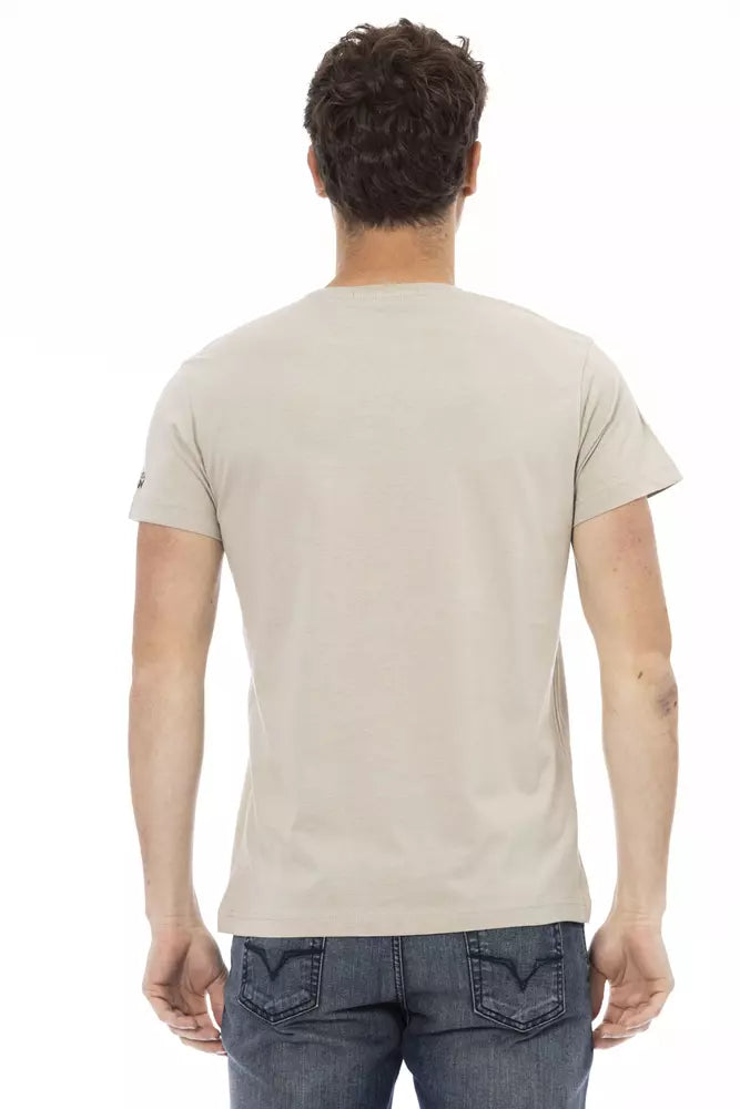 T-Shirt aus beiger Baumwolle