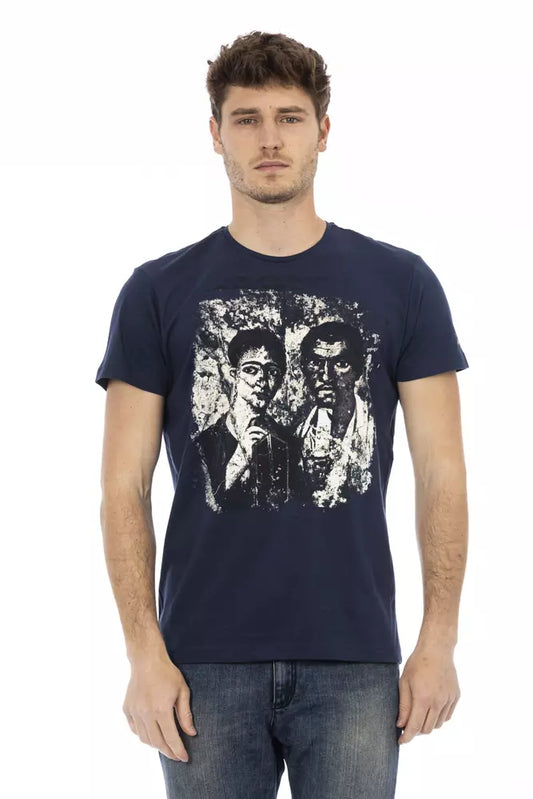 T-Shirt aus blauer Baumwolle