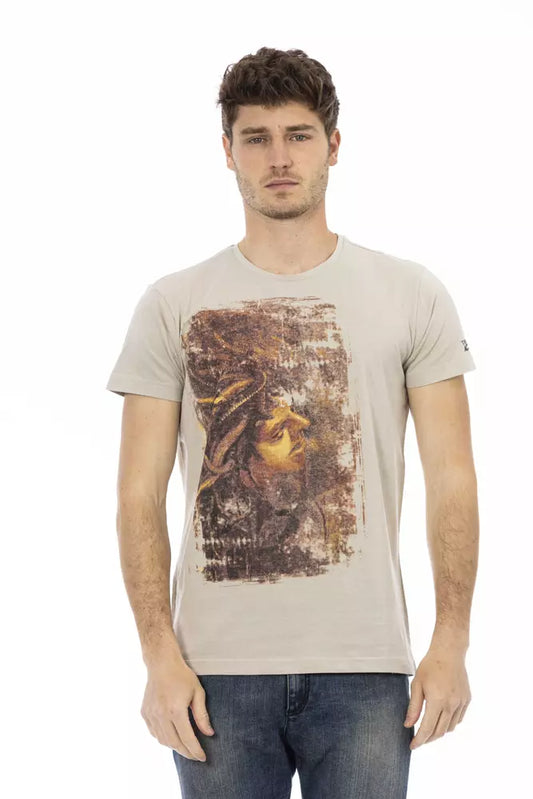 T-Shirt aus beiger Baumwolle