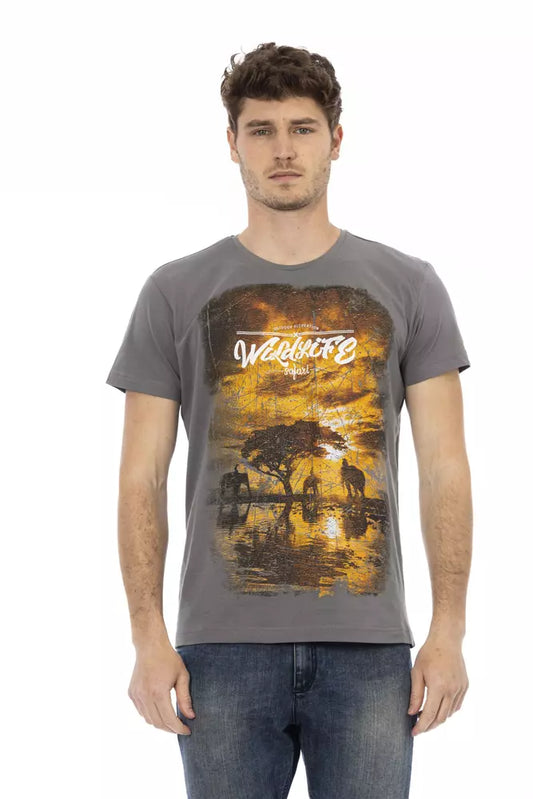 T-Shirt aus grauer Baumwolle