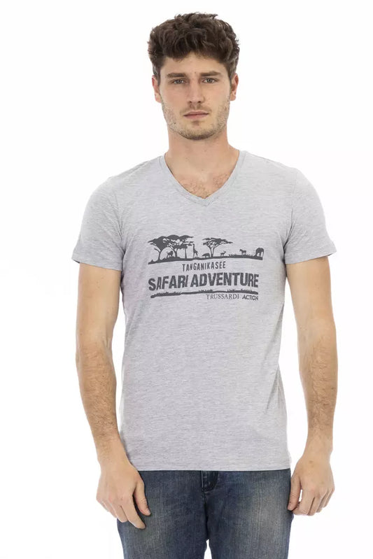 T-Shirt aus grauer Baumwolle