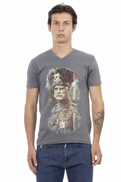 T-Shirt aus grauer Baumwolle