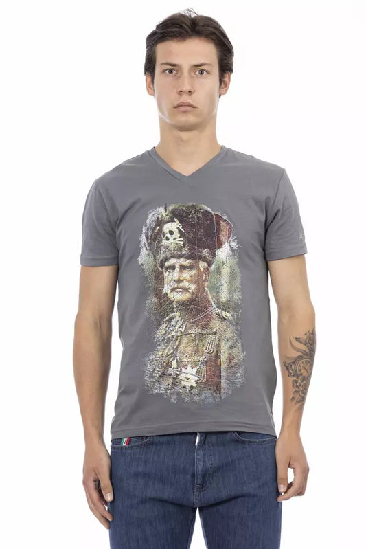 T-Shirt aus grauer Baumwolle