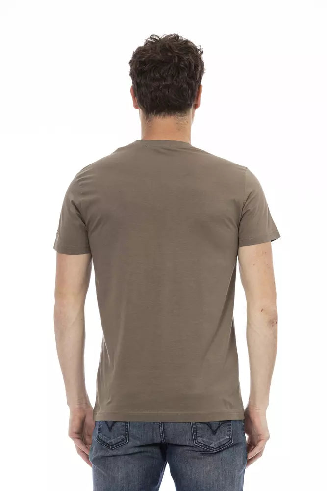 T-Shirt aus brauner Baumwolle